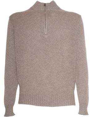 PHI FDL Mezza Zip Ml Lana Cachemira - Gris