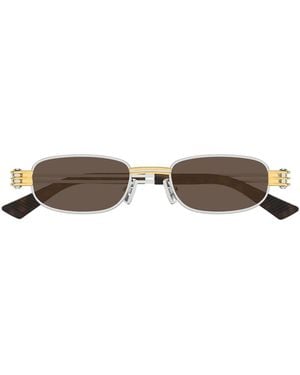 Bottega Veneta Sonnenbrille Bv1381 S 001 Silber/Braun Unisex