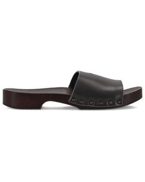LA ROSE Zoccoli Pelle - Black