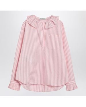 Philosophy Striped Blouse With Ruffles - Pink