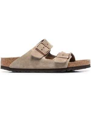 Birkenstock Arizona Suede Lederen Slippers - Bruin