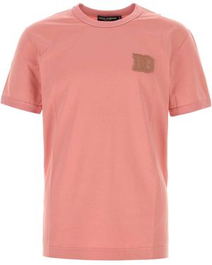 Dolce & Gabbana Crew Neck T-Shirt - Pink
