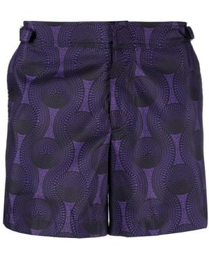 OZWALD BOATENG Printed Swim Shorts - Blue