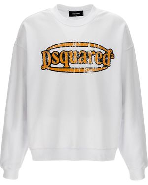 DSquared² Fleece Cotton Sweatshirt - Weiß