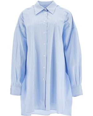 Maison Margiela Striped Maxi Shirt For - Blue