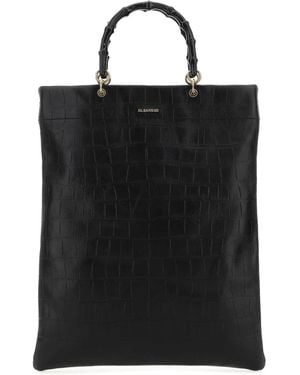 Jil Sander Leather Medium Shopping Bag - Black