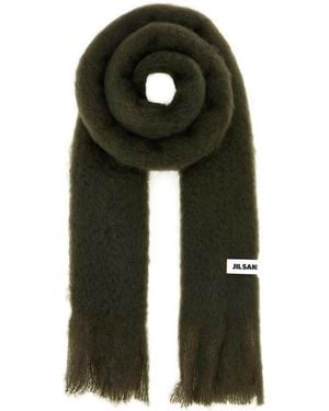 Jil Sander Mohair Blend Scarf - Green