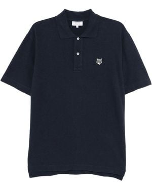 Maison Kitsuné Embroidered Logo Polo Shirt - Blue