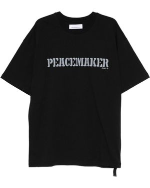 Oamc Peacemaker T-shirt coupe ample imprimé floral - Noir
