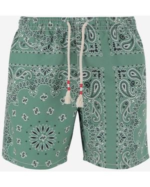 Mc2 Saint Barth Nylon Badeanzug mit Bandana -Muster - Grün