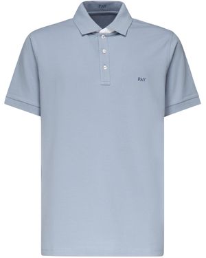 Fay Hellblaues Kurzarm-Polo