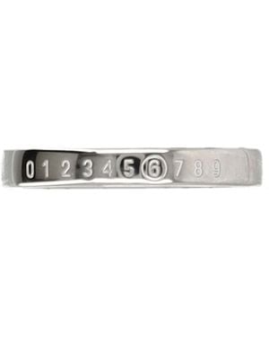 MM6 by Maison Margiela Numeric Logo Brass Band Ring - White