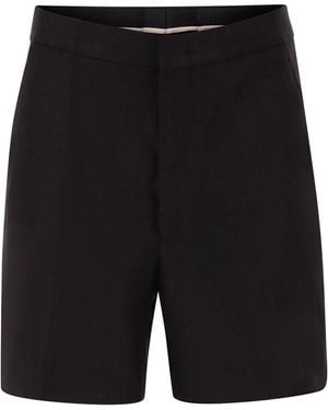 Tagliatore Bermudas Elle de lino a medida - Negro