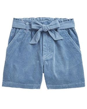 Polo Ralph Lauren Shorts Paperbag Flat Front Cotton - Blue
