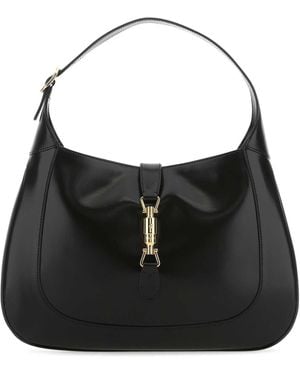 Gucci Leather Hobo Jackie 1961 Handbag - Black