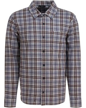Vince Karierte Overshirt-Jacke - Blau