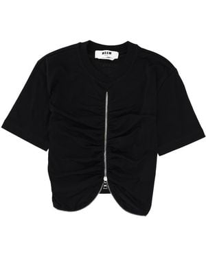 MSGM Solid Crew Neck T-Shirt - Black