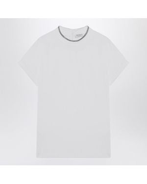 Tシャツ・カットソー BRUNELLO CUCINELLI Women Tops M0T18BD200 C159 WHITE Brunello Cucinelli T-shirts for Women | Online Sale up to 49