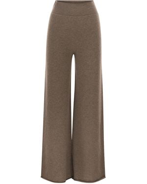 Vanisé Cashmere Wide Leg Trousers - Brown