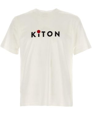 Kiton Logo Embroidery T Shirt - White