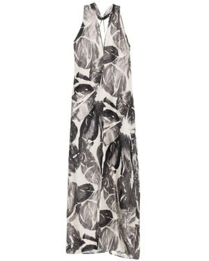 Alysi Printed Silk Dress - White