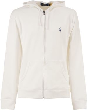Polo Ralph Lauren Hooded Terry Cloth Sweatshirt - White