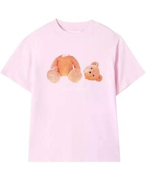Palm Angels T-Shirt With "Bear" Logo - Pink