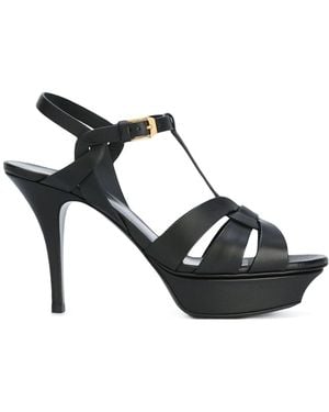 Saint Laurent Tribute Ledersandalen - Schwarz