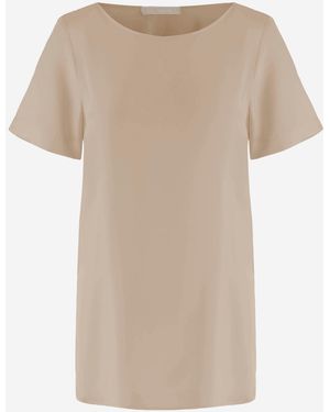 Allude Stretch Silk T Shirt - Natural