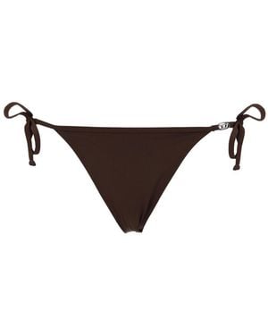 DIESEL Slip Bikini Con Dettaglio Oval D - Brown