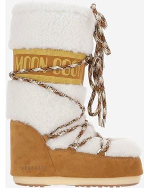 Moon Boot Bottes en peau de mouton Icon - Marron