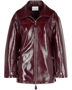 Courreges 'Vinyl' Burgundy Cotton Blend Jacket - Red