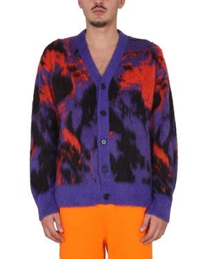 MSGM V-Neck Cardigan Sweater - Blue