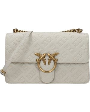 Pinko Shoulder Bags Love One Leather/Ivory - Grey