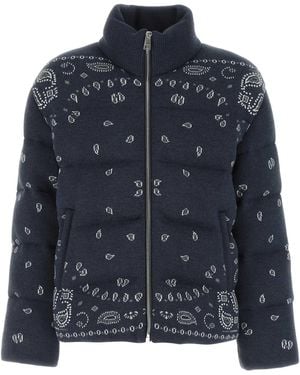 Alanui Bandana Jacquard Puffer Jacket - Blue