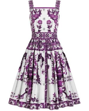 Dolce & Gabbana Midikleid Mit Maiolica-Print - Lila
