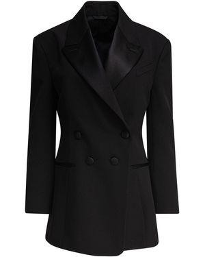 Givenchy Double-Breasted Blazer With Pleated Back - Schwarz