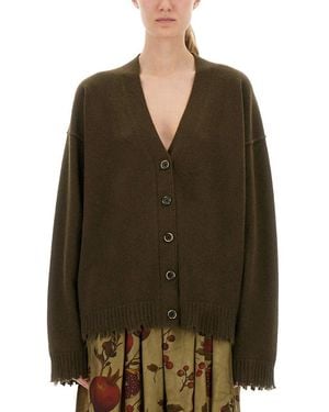 Uma Wang Loose-Fitting Cashmere Cardigan With Front Buttons - Green