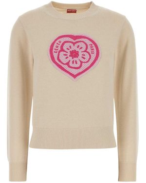 KENZO Round Neck Logo Sweater - Pink