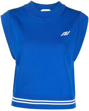 Autry Strickoberteil Mit Logo-Stickerei - Blau