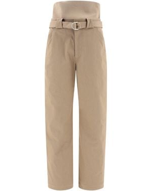 Alaïa Cargo Trousers With Knit Band - Natural