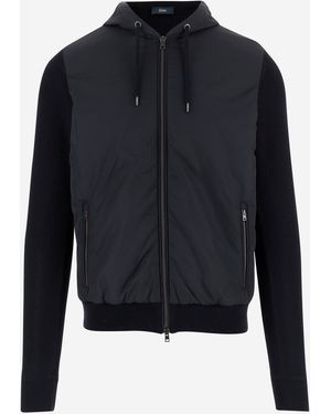 Herno Kapuzenjacke aus Baumwolle und Nylon - Blau