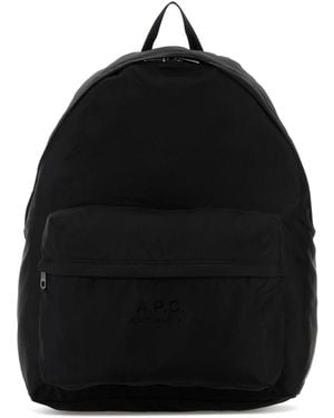 A.P.C. Black Canvas Sac A Dos Backpack