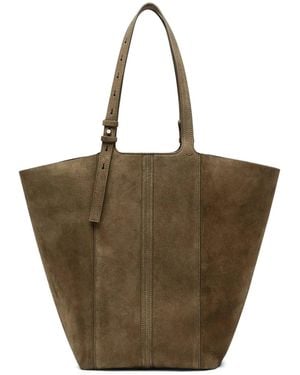 Golden Goose Shopping 24,7 Ns Wildlederkörper mit Nappafransen und Perlen aus silbernen Metalldetails - Braun