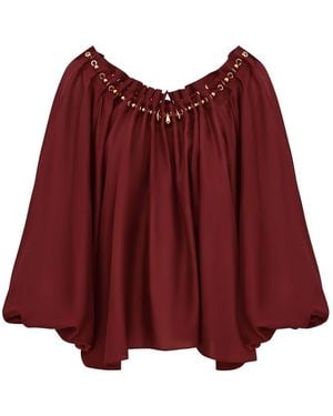 Zimmermann Aster Beaded Blouse - Red