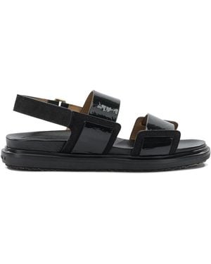 Marni "Fussbett" Ledersandalen - Schwarz