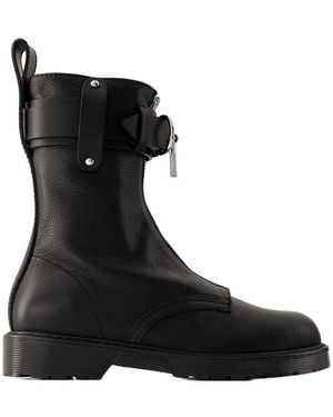 JW Anderson Bottes de combat punk J.W. En cuir Anderson noir
