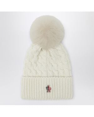 Moncler Wool Hat With Pom Pom - White