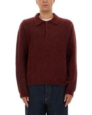 sunflower Sonnenblumenwollpullover mit Polokragen - Rot