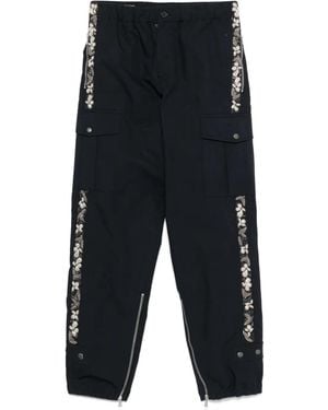 Dries Van Noten Pebb Gd Emb 1146 M.W.Pants Nav - Black